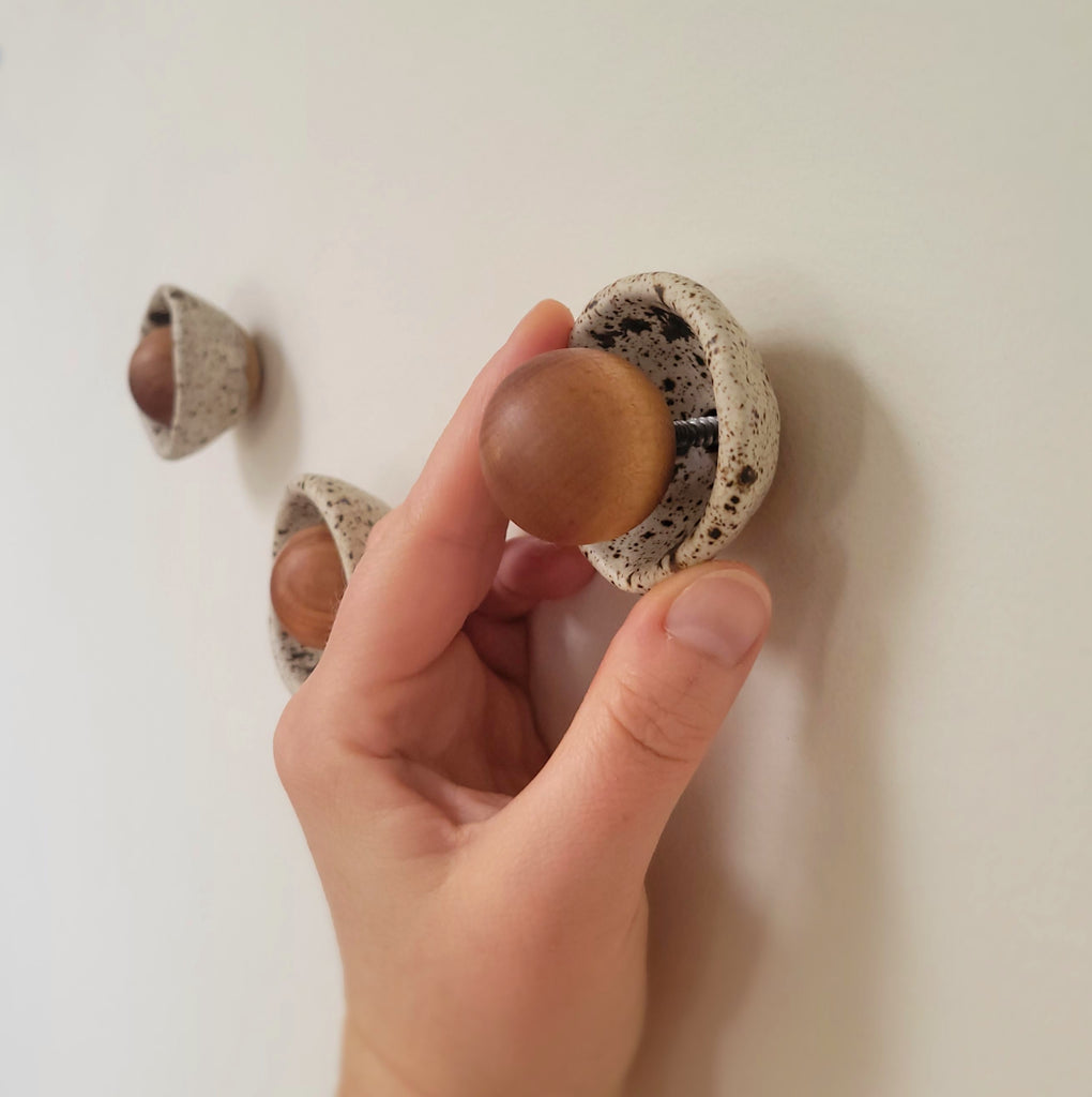 Wabi-Sabi Knobby Wall Hooks - Quail Egg