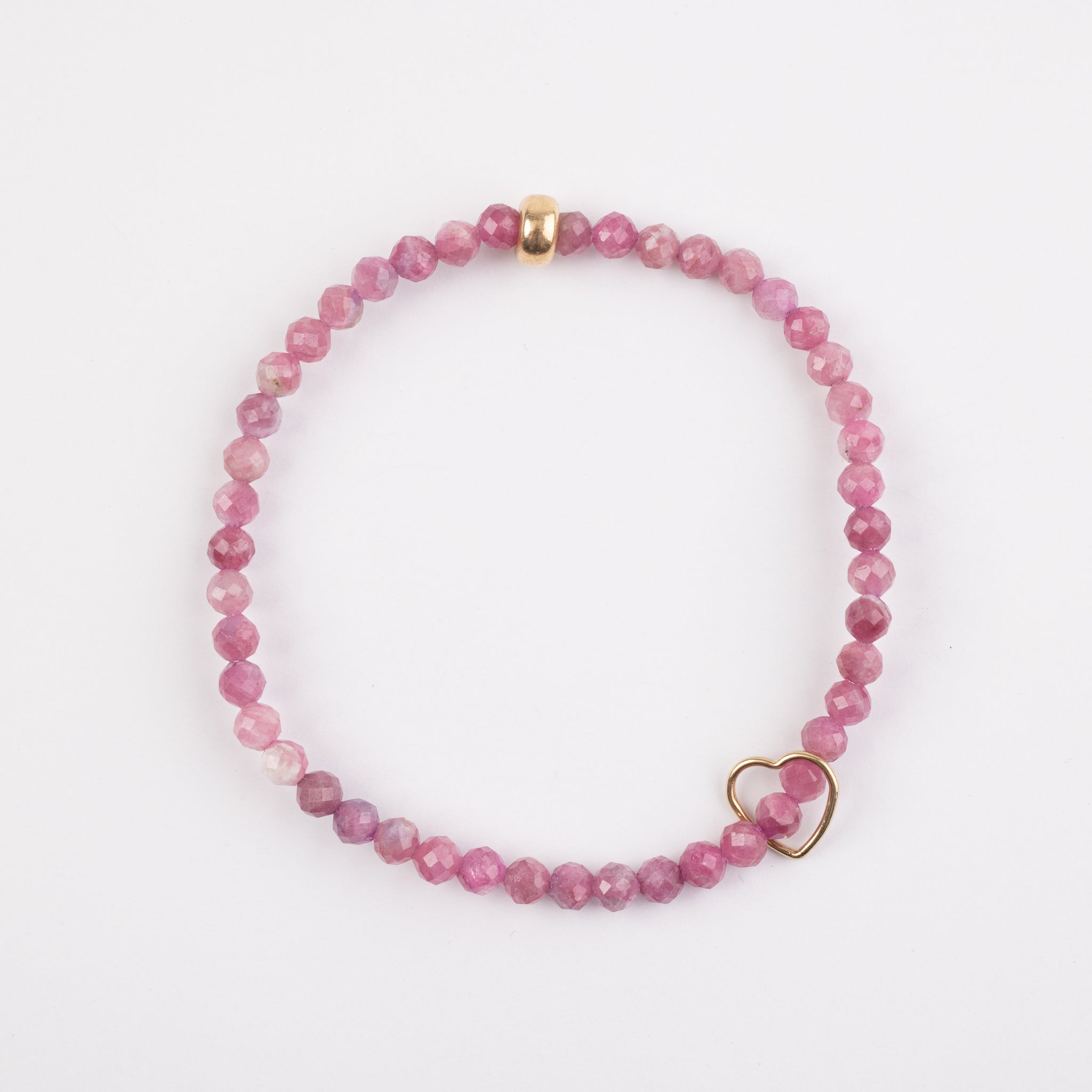 4mm Faceted Tourmaline Floating Gold Heart Bracelet - SOLD OUT