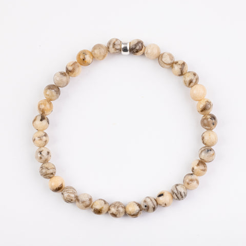 6mm Feldspar Silver Bracelet