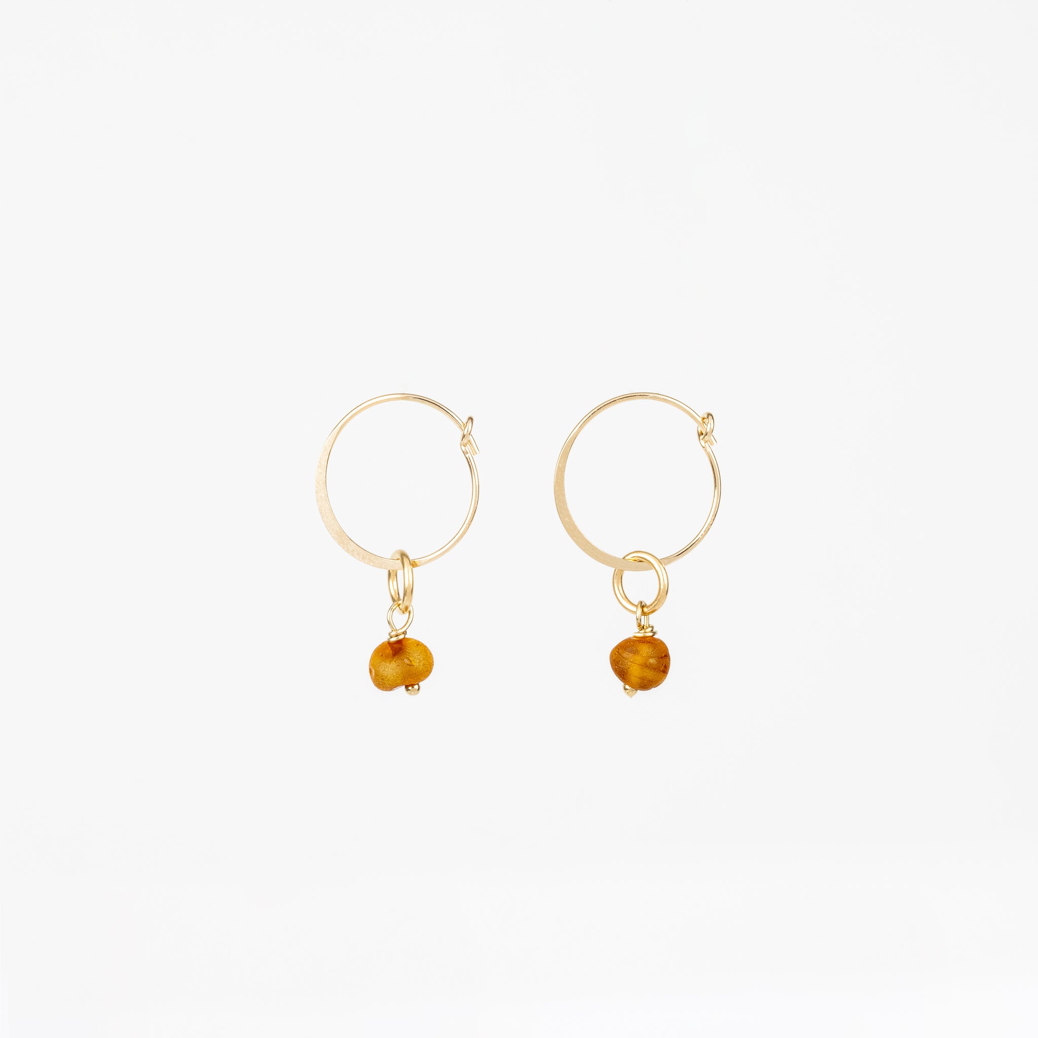 The Baltic Amber - Amber Gold Removable Charm Earrings