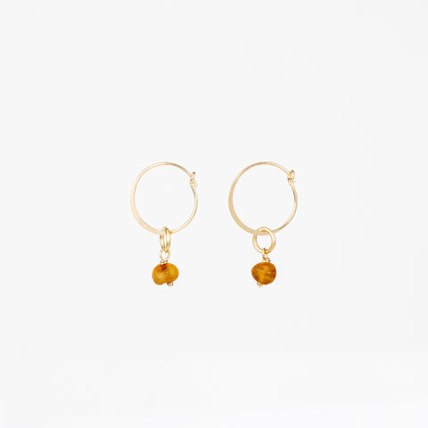 The Baltic Amber - Amber Gold Removable Charm Earrings