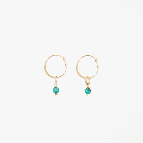 The Gemma - Turquoise Gold Removable Charm Earrings