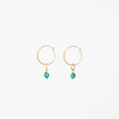 The Gemma - Turquoise Gold Removable Charm Earrings