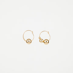 The Jessa - Asymmetrical Gold Ball Removable Charm Earrings