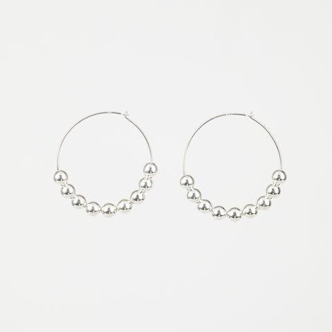 The Bobble - Silver Balls Removable Charm Hoop Earrings (30mm)