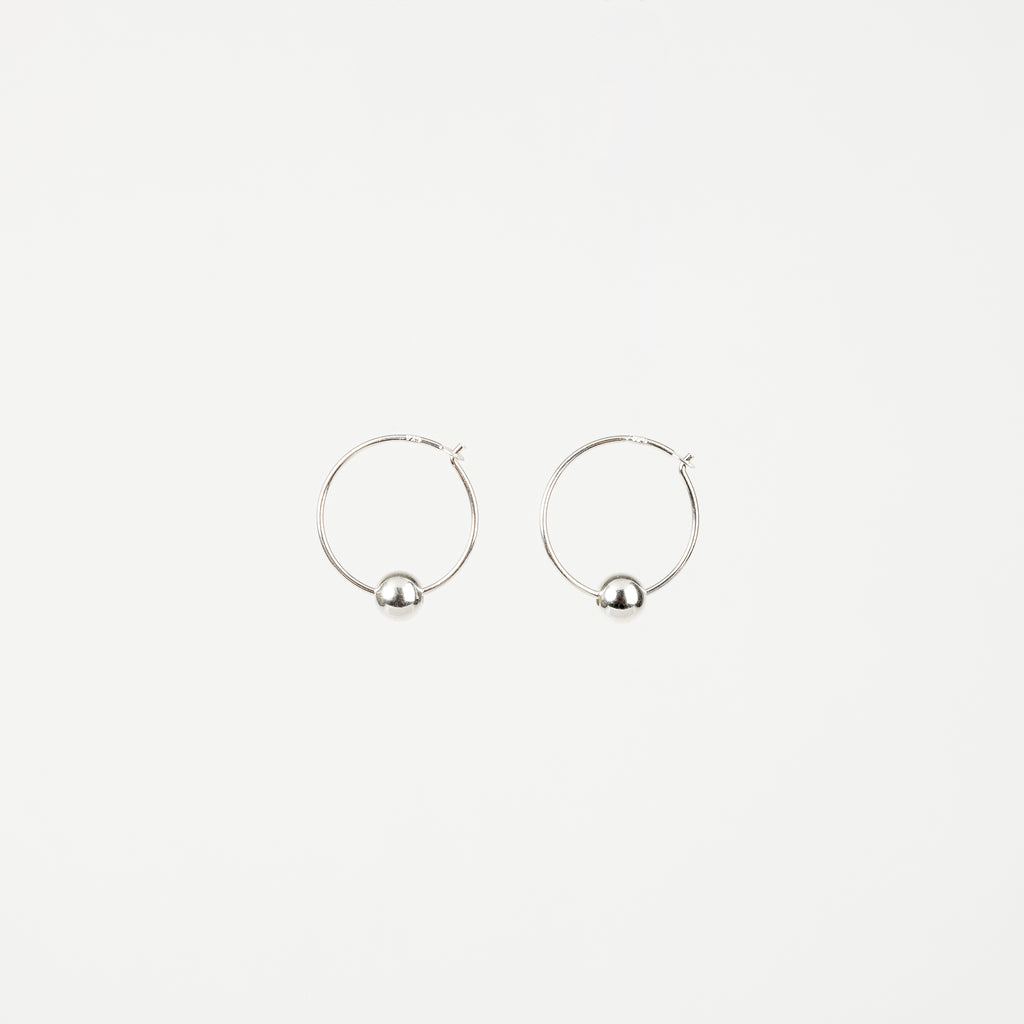 The Charlie - 5mm Silver Ball Removable Charm Hoop Earrings