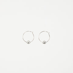 The Charlie - 5mm Silver Ball Removable Charm Hoop Earrings