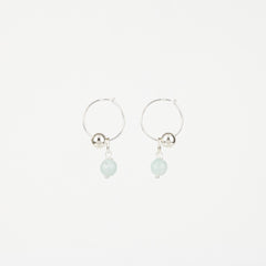 The Everleigh - Amazonite Silver Ball Removable Charm Earrings