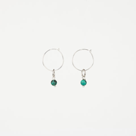 The Rylee - Turquoise Silver Removable Charm Hoop Earrings