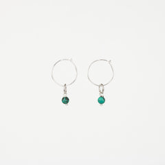 The Rylee - Turquoise Silver Removable Charm Hoop Earrings