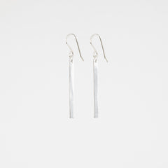 The Minimalist - Silver Bar Dangle Earrings