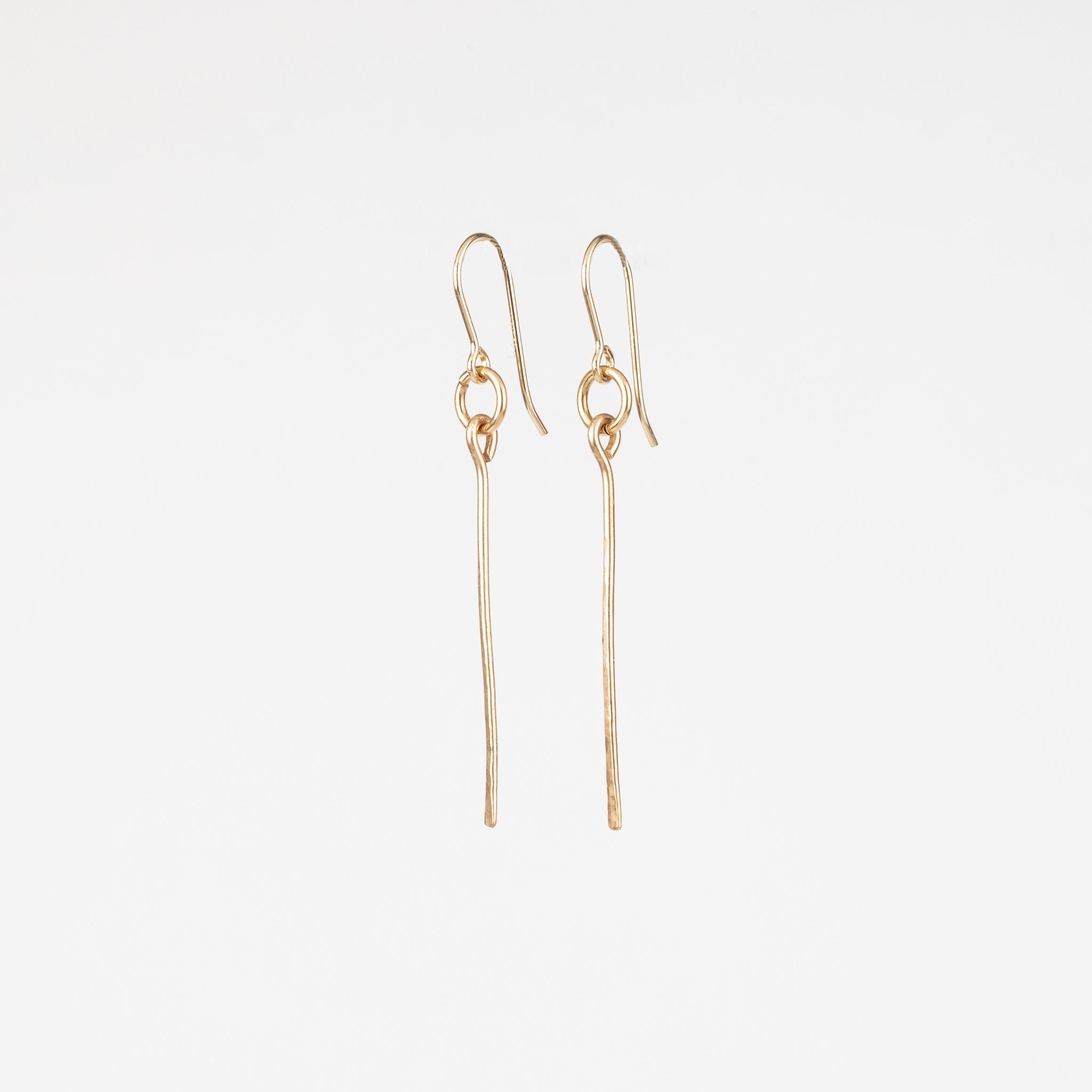 The Minimalist - Gold And Bronze Dangle Bar Earrings