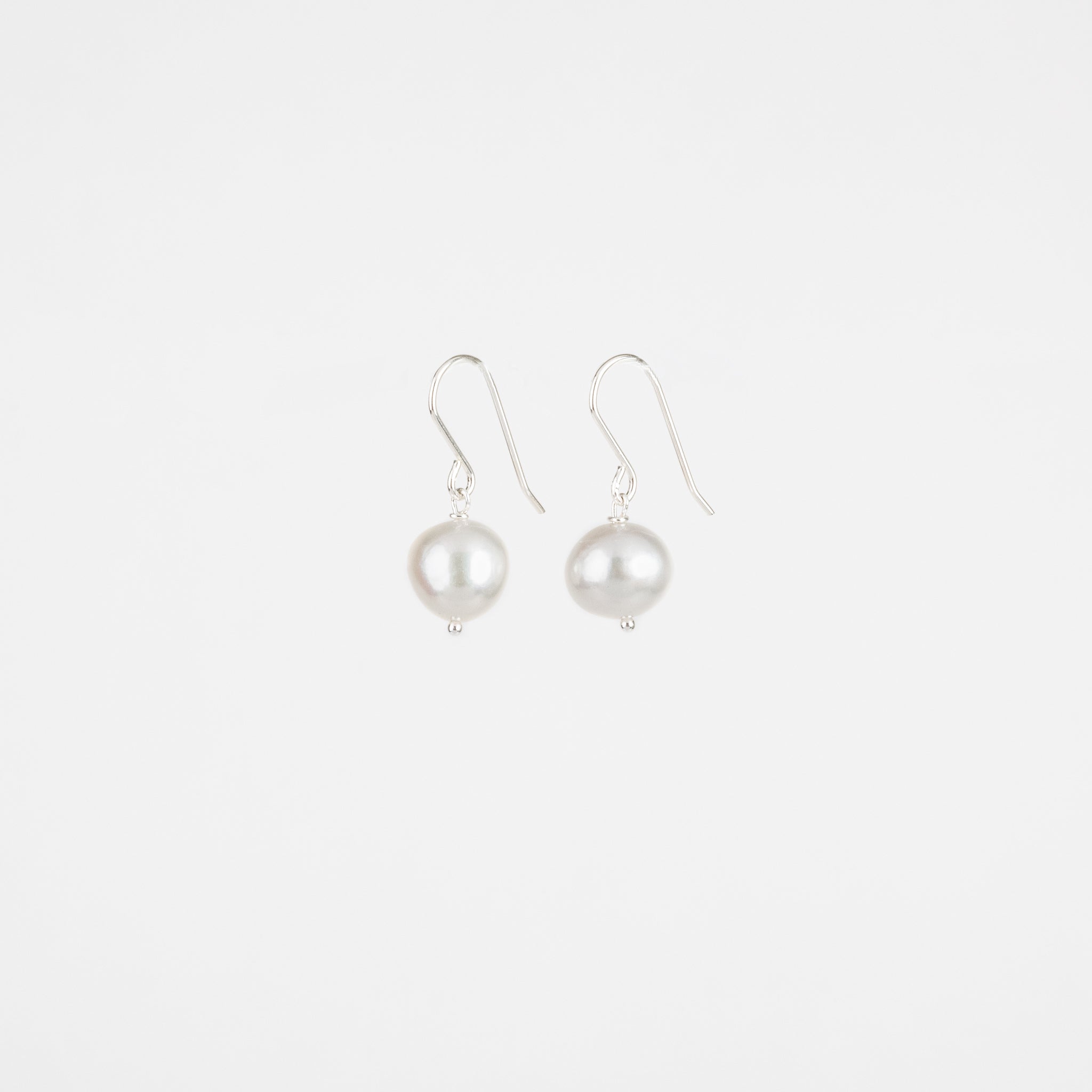 The Chloe - 10mm Freshwater Pearl Silver Earrings