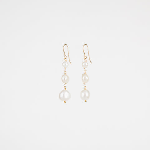 The Kelsey - Gold Freshwater Pearl Earrings