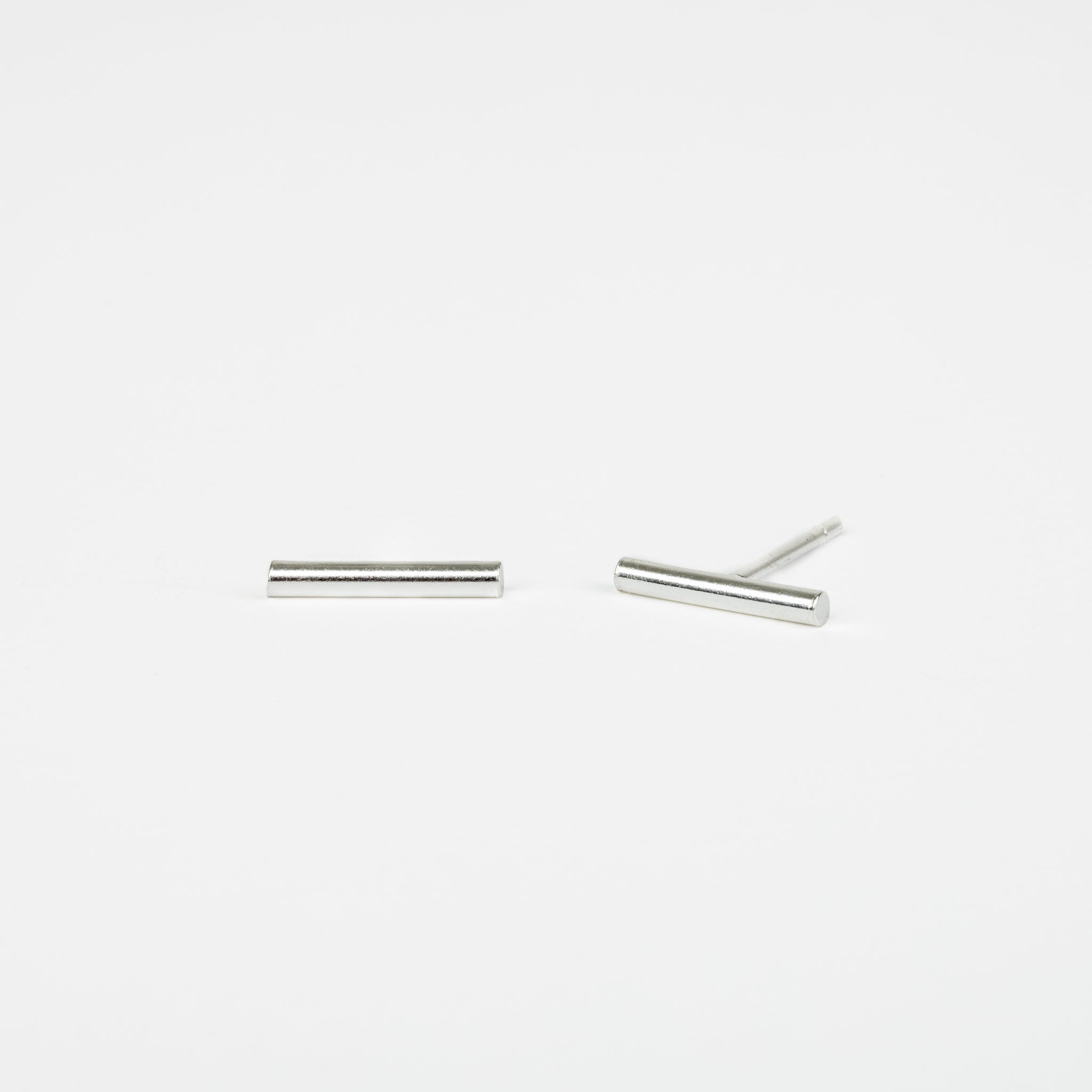 The Bar - 10mm Silver Bar Stud Earrings