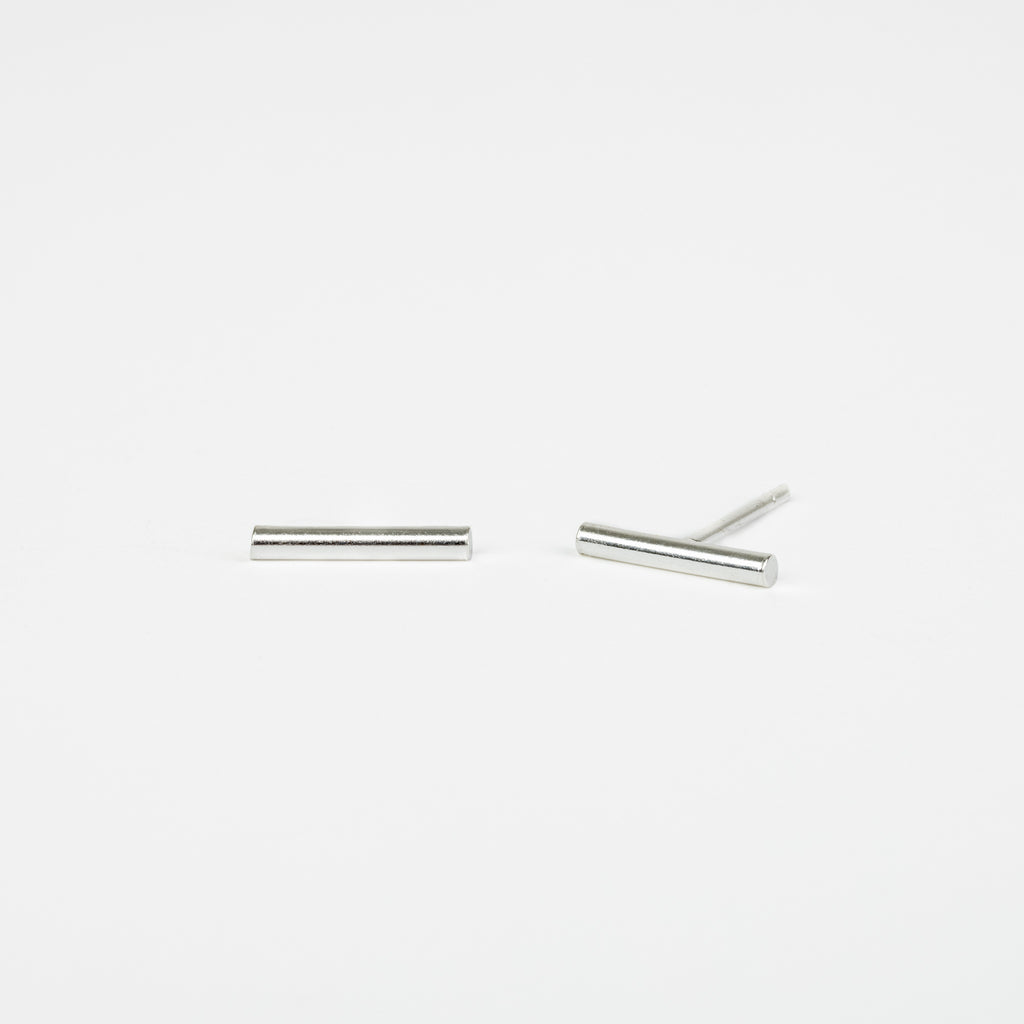 The Bar - 10mm Silver Bar Stud Earrings