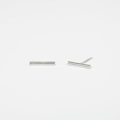 The Bar - 10mm Silver Bar Stud Earrings