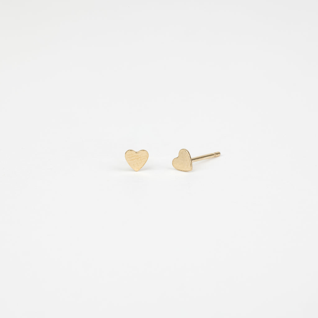 The Love -  Gold Mini Heart Stud Earrings