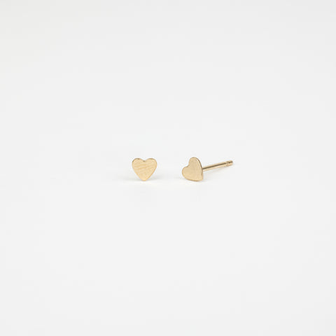 The Love -  Gold Mini Heart Stud Earrings