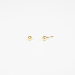 Ballin' - 4mm Gold Stud Earrings