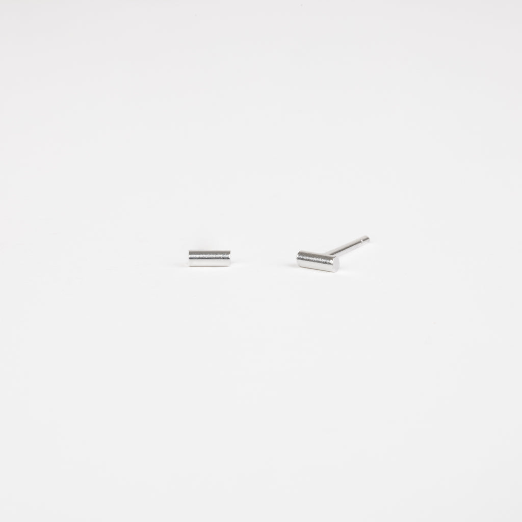 The Bar - 4mm Silver Bar Stud Earrings