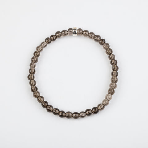 4mm Smoky Quartz Silver Bracelet
